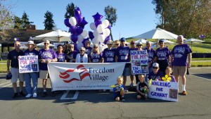 Residents and Staff from Freedom Village in Lake Forest , walking for Alzheimer's!